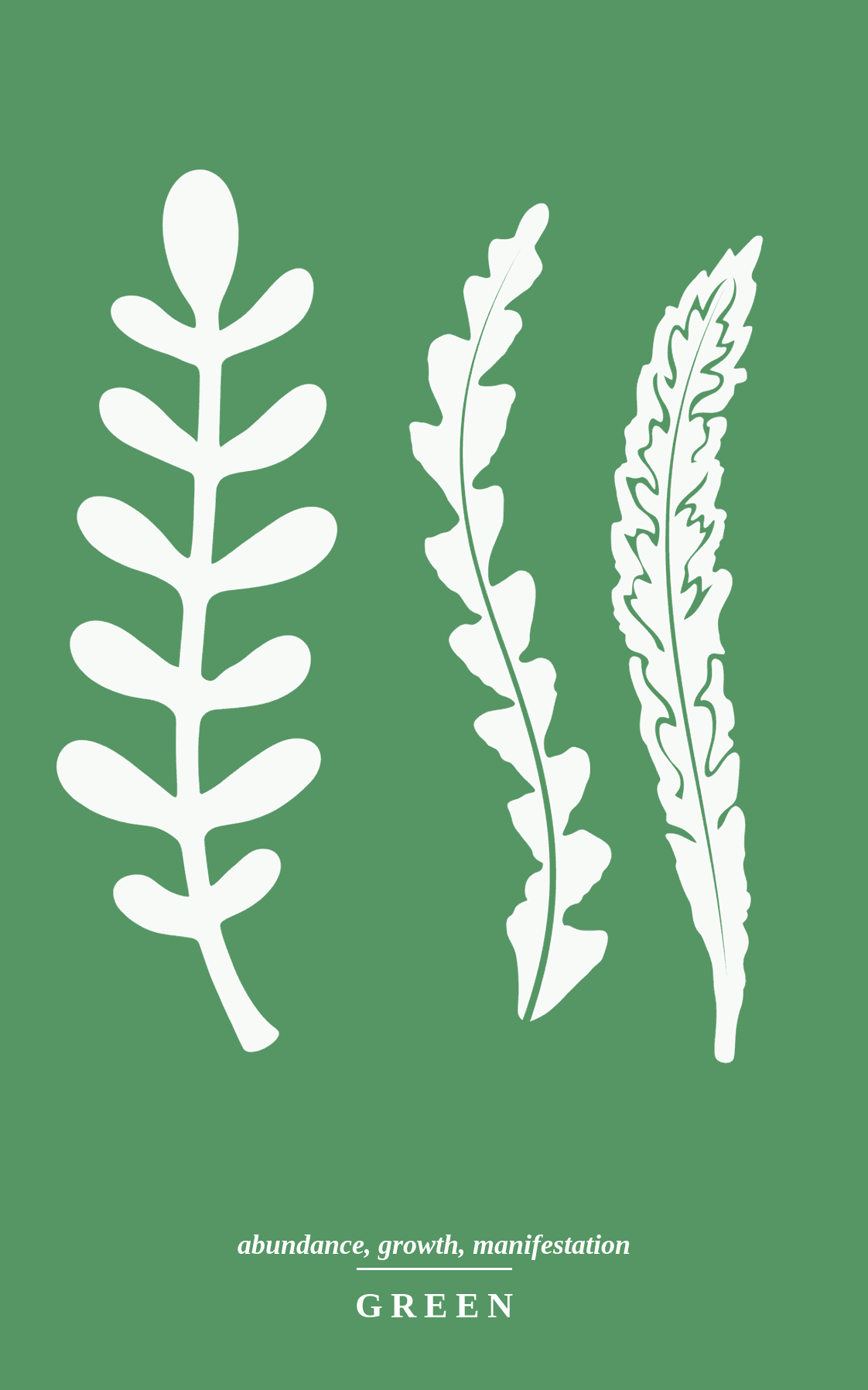 Green — abundance, growth, manifestation. Color deck.