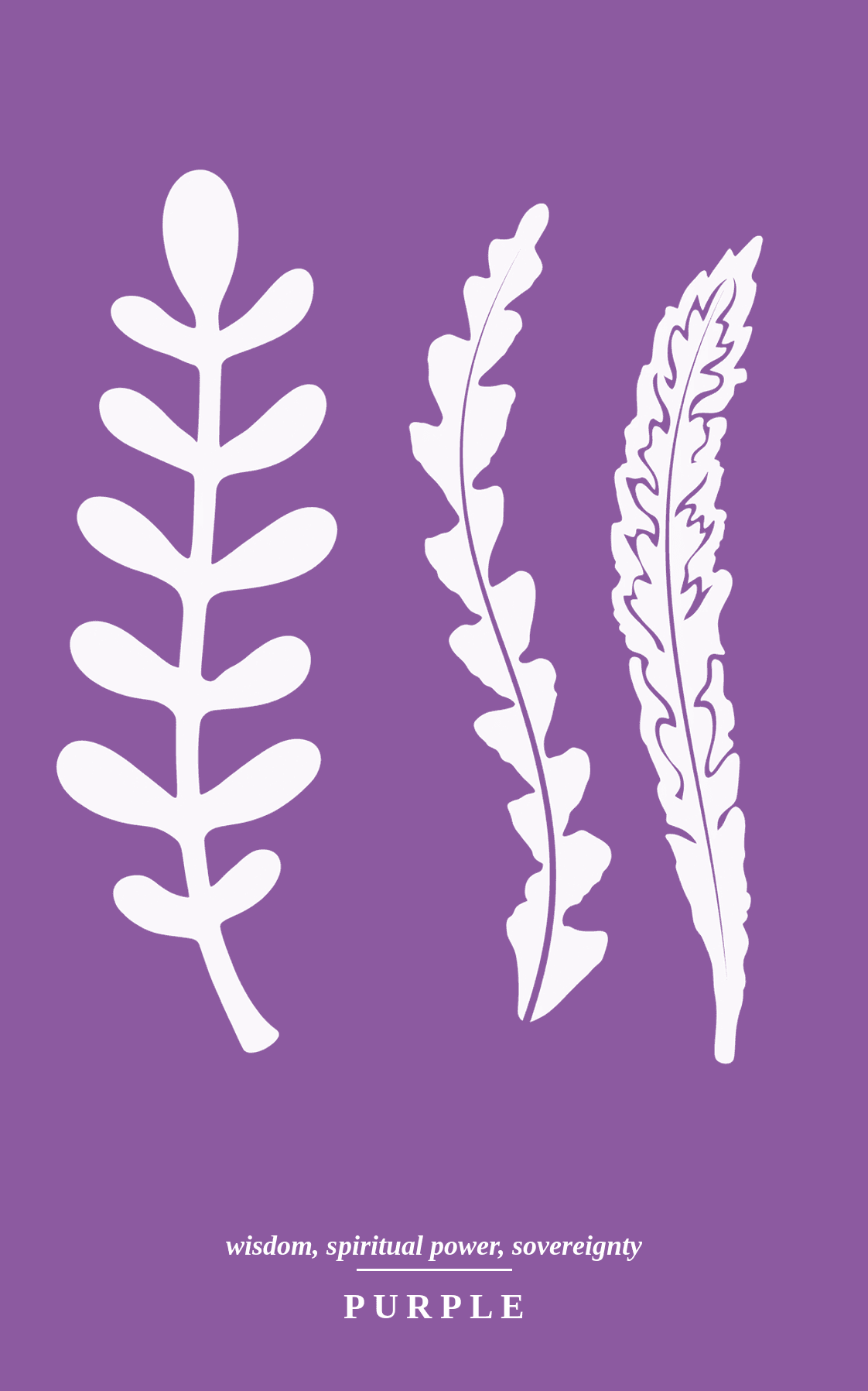 Purple — wisdom, spiritual power, sovereignty. Color deck.