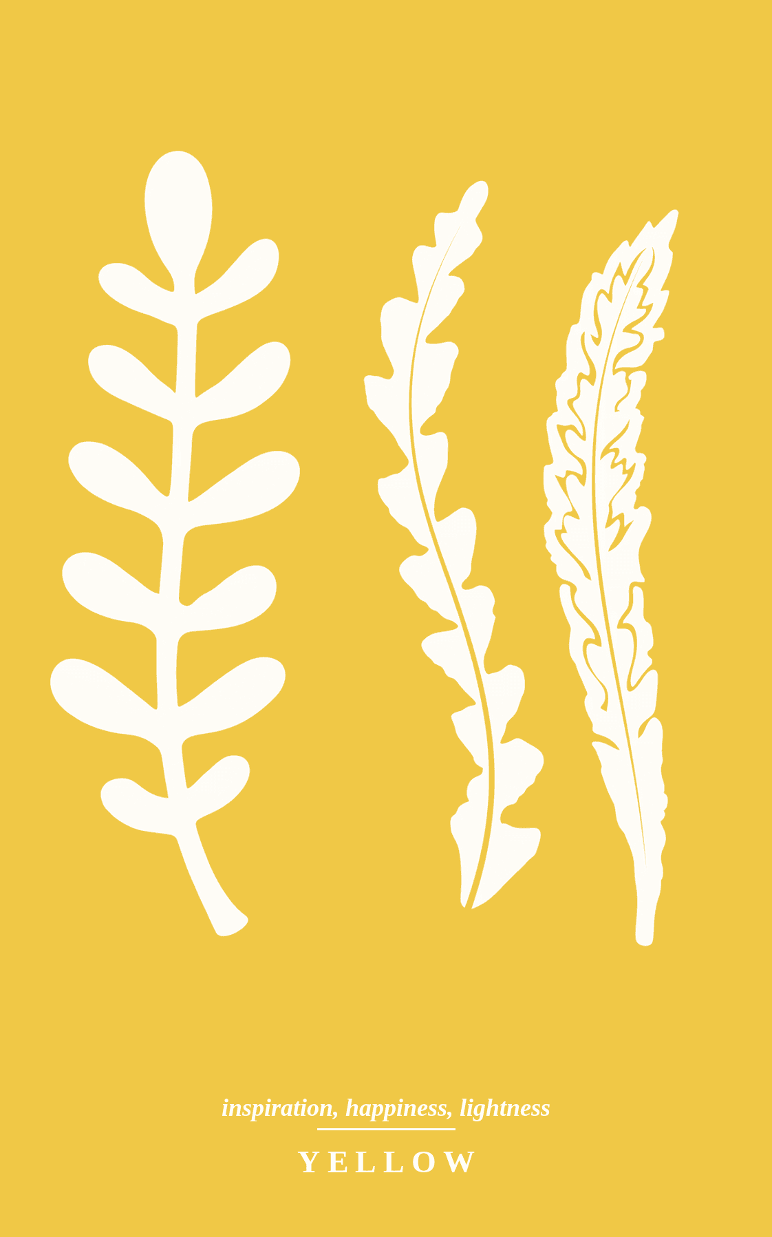 Yellow — inspiration, happiness, lightness. Color deck.